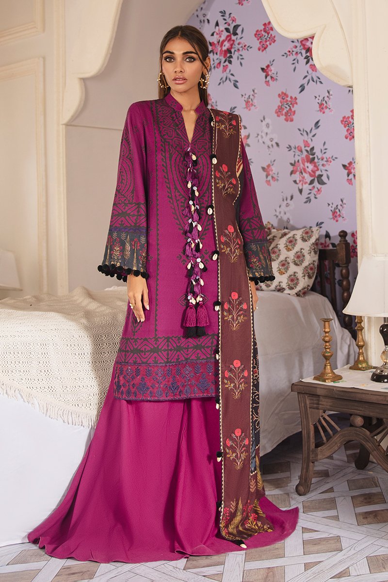 Manzil by Cross Stitch Unstitched 3 Piece Winter Collection'2021-KH-07
