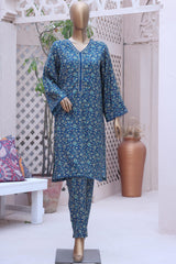 Bin Saeed Stitched 2 Piece Printed Linen Collection'2022-LIN-5887-Blue