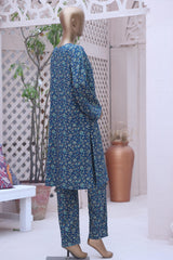 Bin Saeed Stitched 2 Piece Printed Linen Collection'2022-LIN-5887-Blue