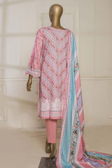 Bin Saeed Stitched 3 Piece Printed Linen Collection'2022-LIN-5619-Pink
