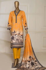Bin Saeed Stitched 3 Piece Printed Linen Collection'2022-LIN-5625-Yellow