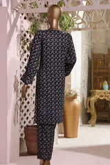 Bin Saeed Stitched 2 Piece Printed Linen Collection'2022-LIN-5879-Black