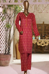 Bin Saeed Stitched 2 Piece Printed Linen Collection'2022-LIN-5875-Red