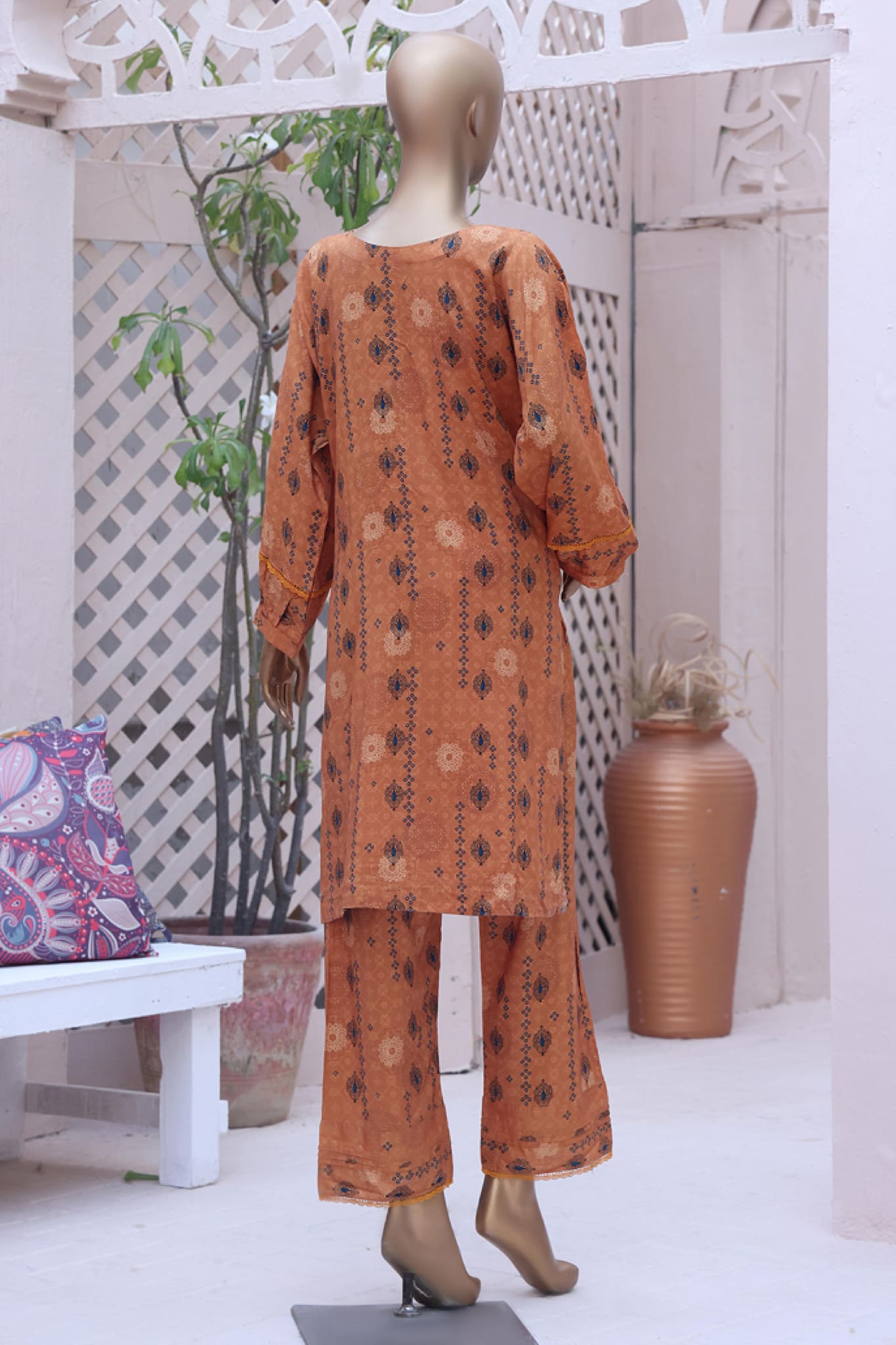 Bin Saeed Stitched 2 Piece Printed Linen Collection'2022-LIN-5892-L.Peach