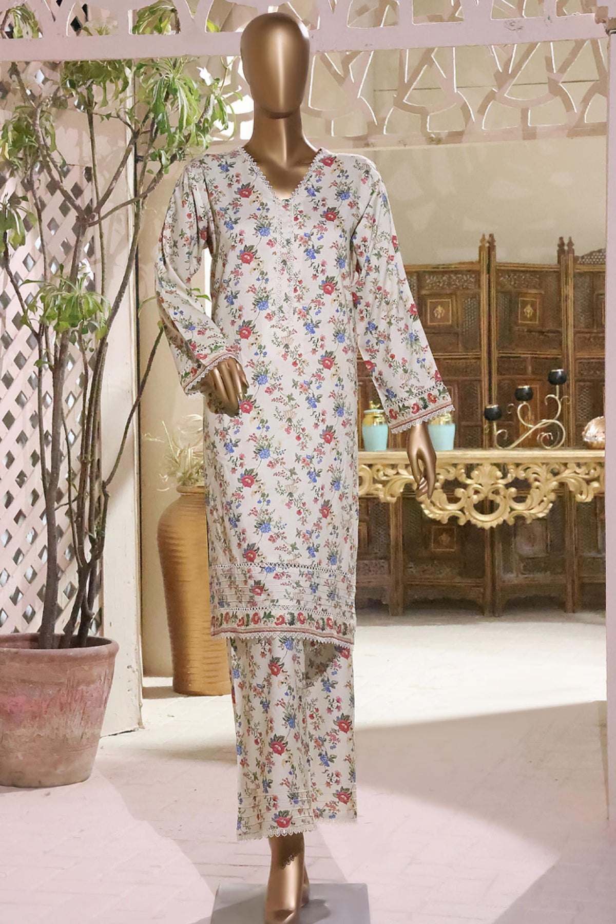 Bin Saeed Stitched 2 Piece Printed Linen Collection'2022-LIN-5882-Skin
