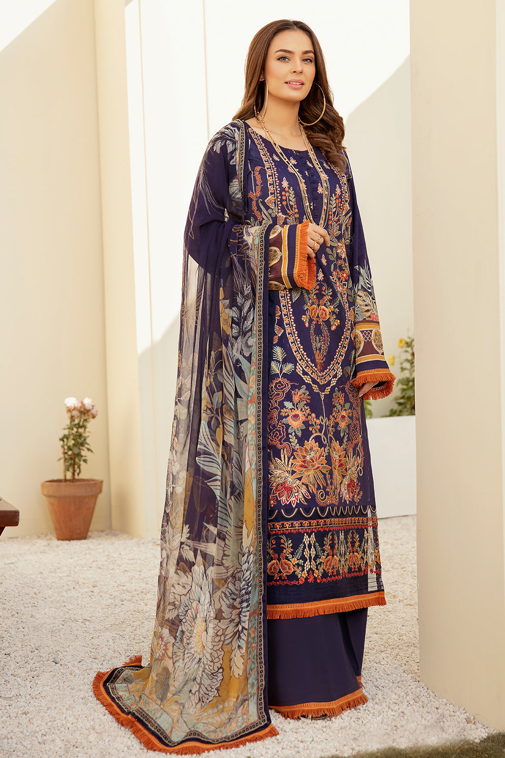 Mashaal by Ramsha Unstitched 3 Piece Luxury Lawn Vol-03 Collection'2022-L-301