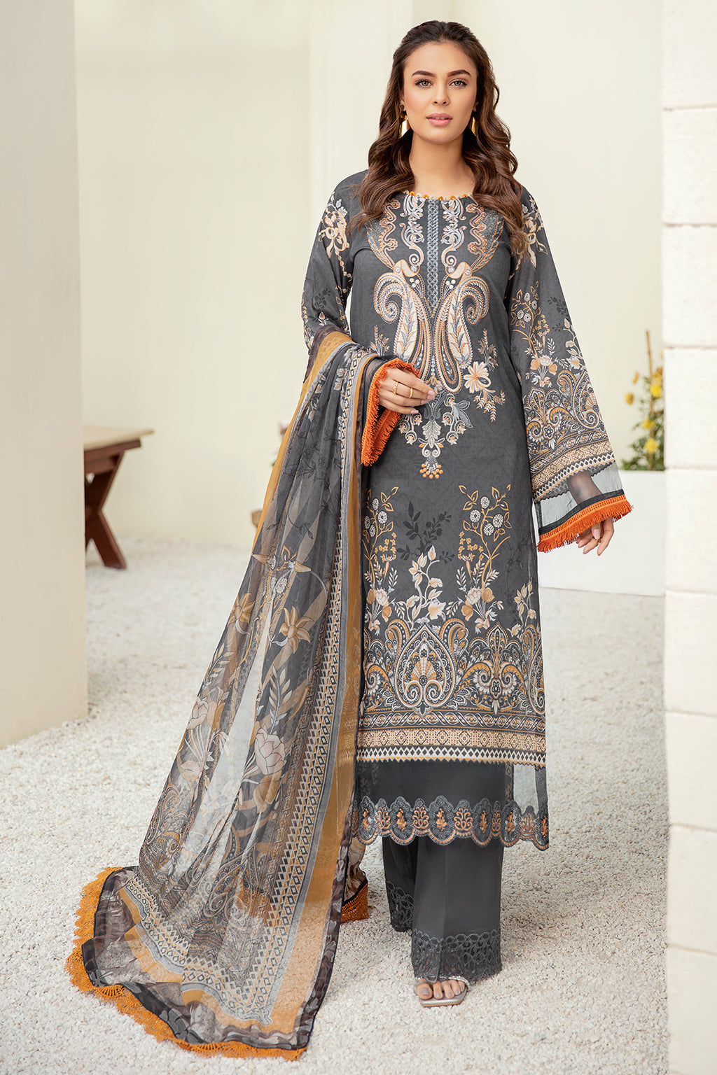 Mashaal by Ramsha Unstitched 3 Piece Luxury Lawn Vol-03 Collection'2022-L-308