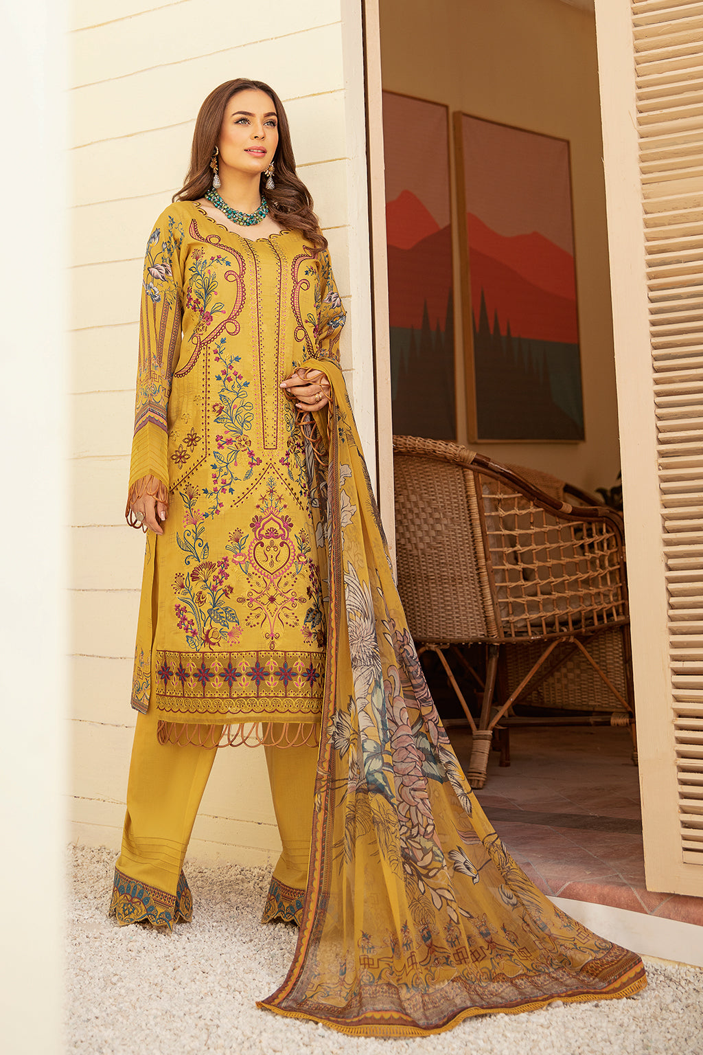 Mashaal by Ramsha Unstitched 3 Piece Luxury Lawn Vol-03 Collection'2022-L-309
