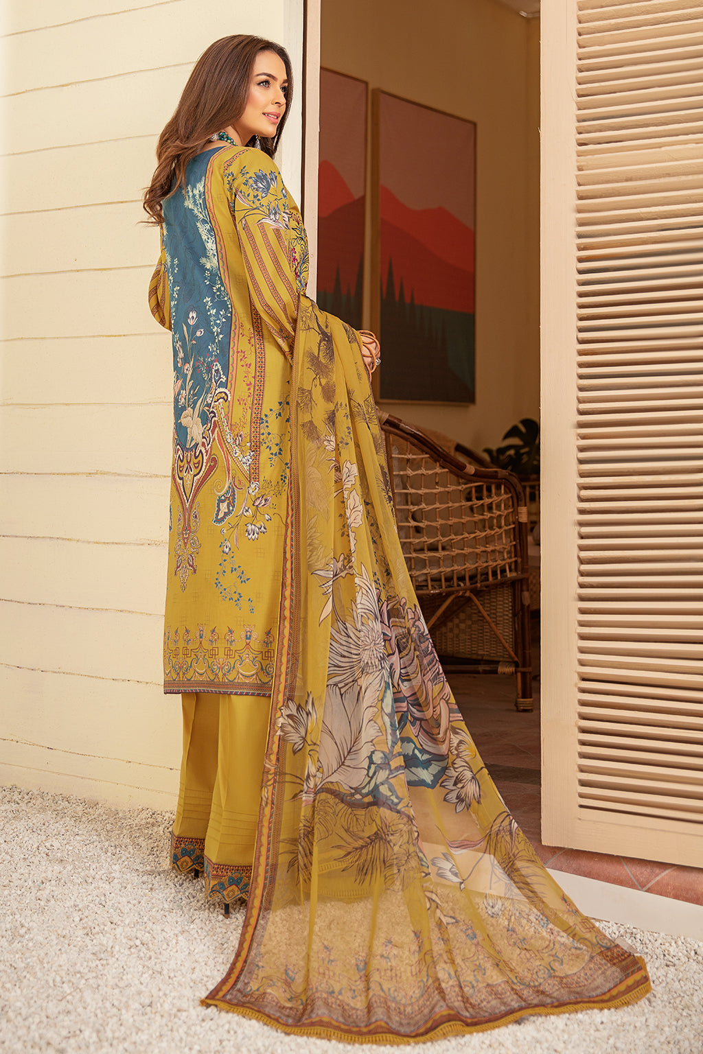Mashaal by Ramsha Unstitched 3 Piece Luxury Lawn Vol-03 Collection'2022-L-309