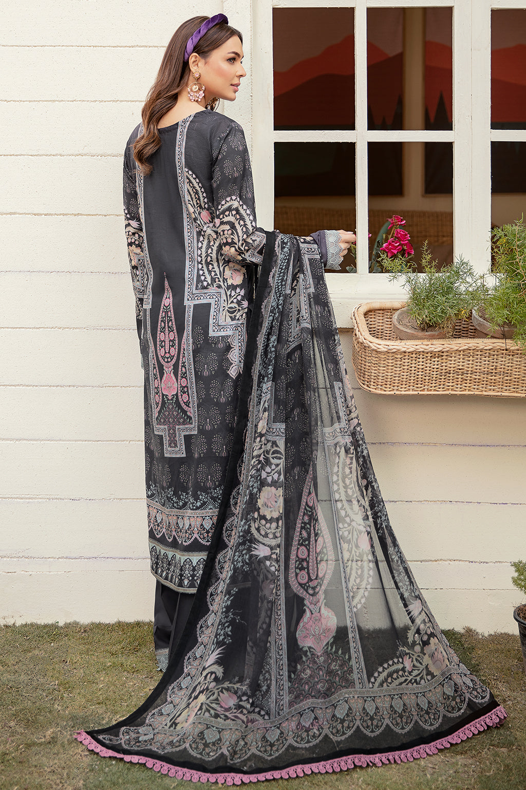 Mashaal by Ramsha Unstitched 3 Piece Luxury Lawn Vol-03 Collection'2022-L-312