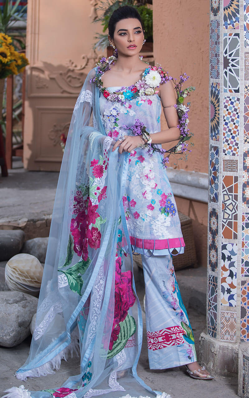 Liliana by Asifa & Nabeel Unstitched Embroidered Lawn Collection'2021-La-04-Montez