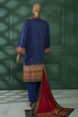 Bin Saeed Stitched 3 Piece Printed Linen Collection'2022-LIN-5839-Red