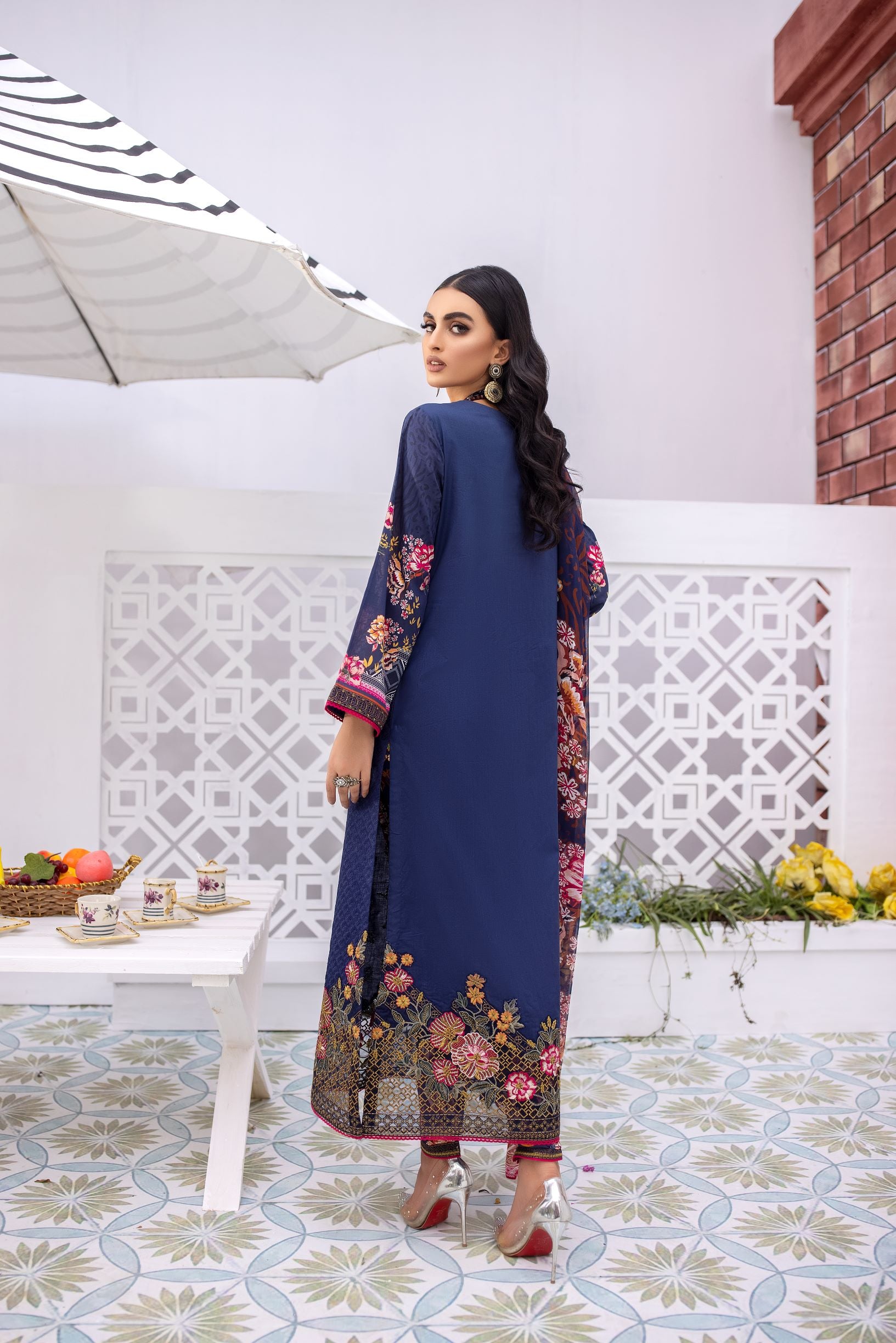 Flossie Unstitched 3 Piece Luxury Lawn Collection'2022-LL-106
