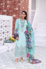 Flossie Unstitched 3 Piece Luxury Lawn Collection'2022-LL-107