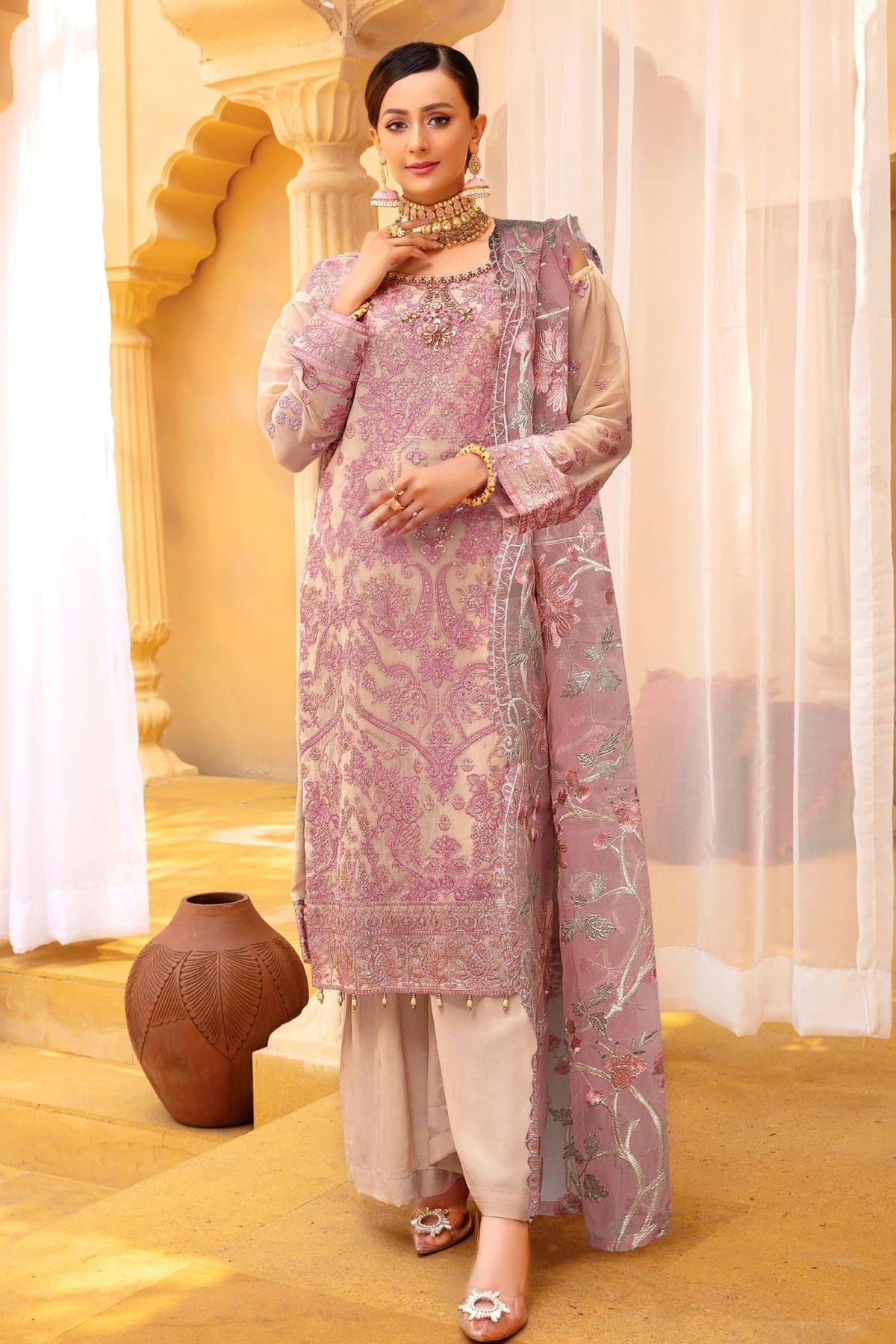 La'Lueur by Mah E Rooh Semi Stitched 3 Piece Luxury Chiffon Collection'2023-LL-3402