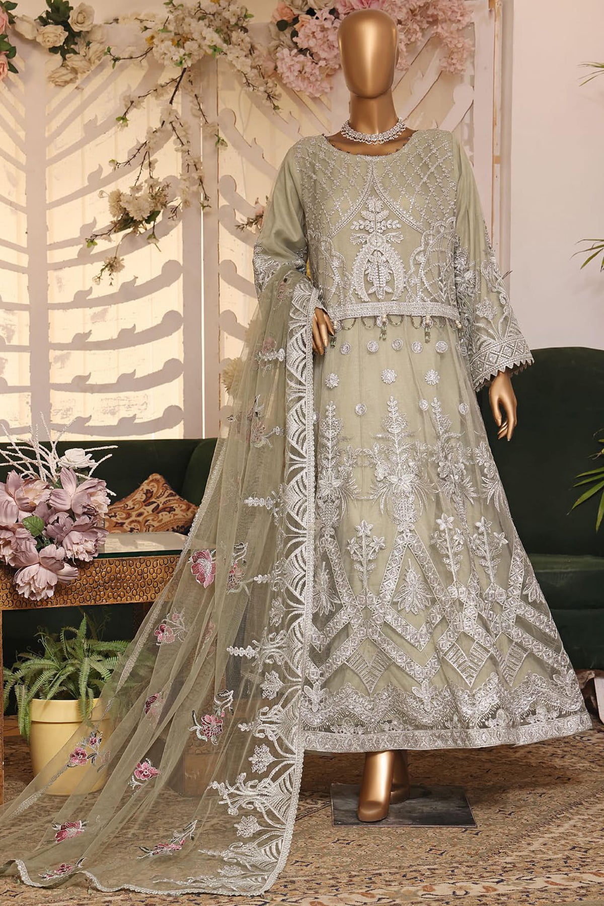 Lazneen by Maria Fabrics Stitched 3 Piece Luxury Formals Collection'2022-LT-03