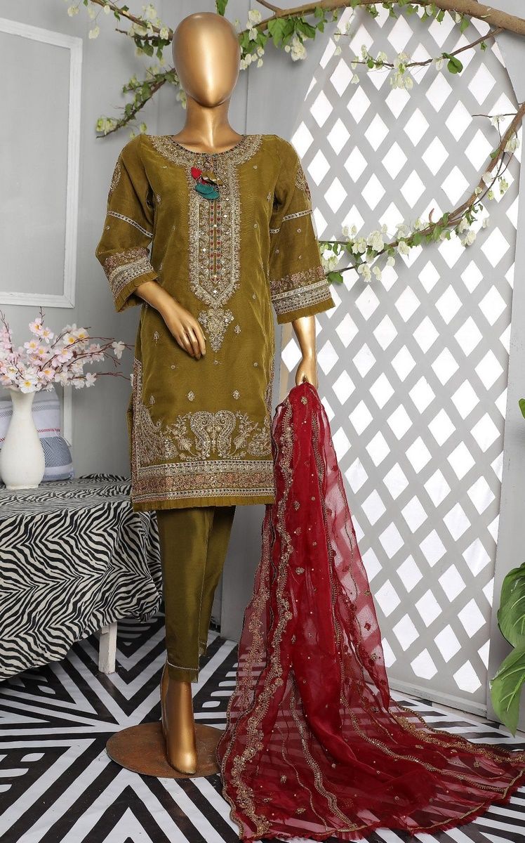 Sada Bahar Stitched 2 Piece Luxury Formal Collection'2021-MB-01-Mehndi