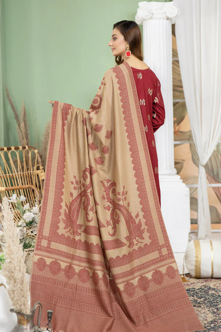 Marjjan by Zohaib Arts Unstitched 3 Piece Sequenced Emb Collection'2022-MDS-29-Maroon