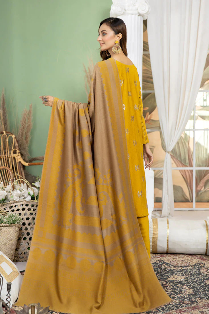 Marjjan by Zohaib Arts Unstitched 3 Piece Sequenced Emb Collection'2022-MDS-29-Mustard