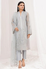 Mersin by Esra Stitched 2 Piece Festive Organza Collection'2022-ME-07-Light Grey