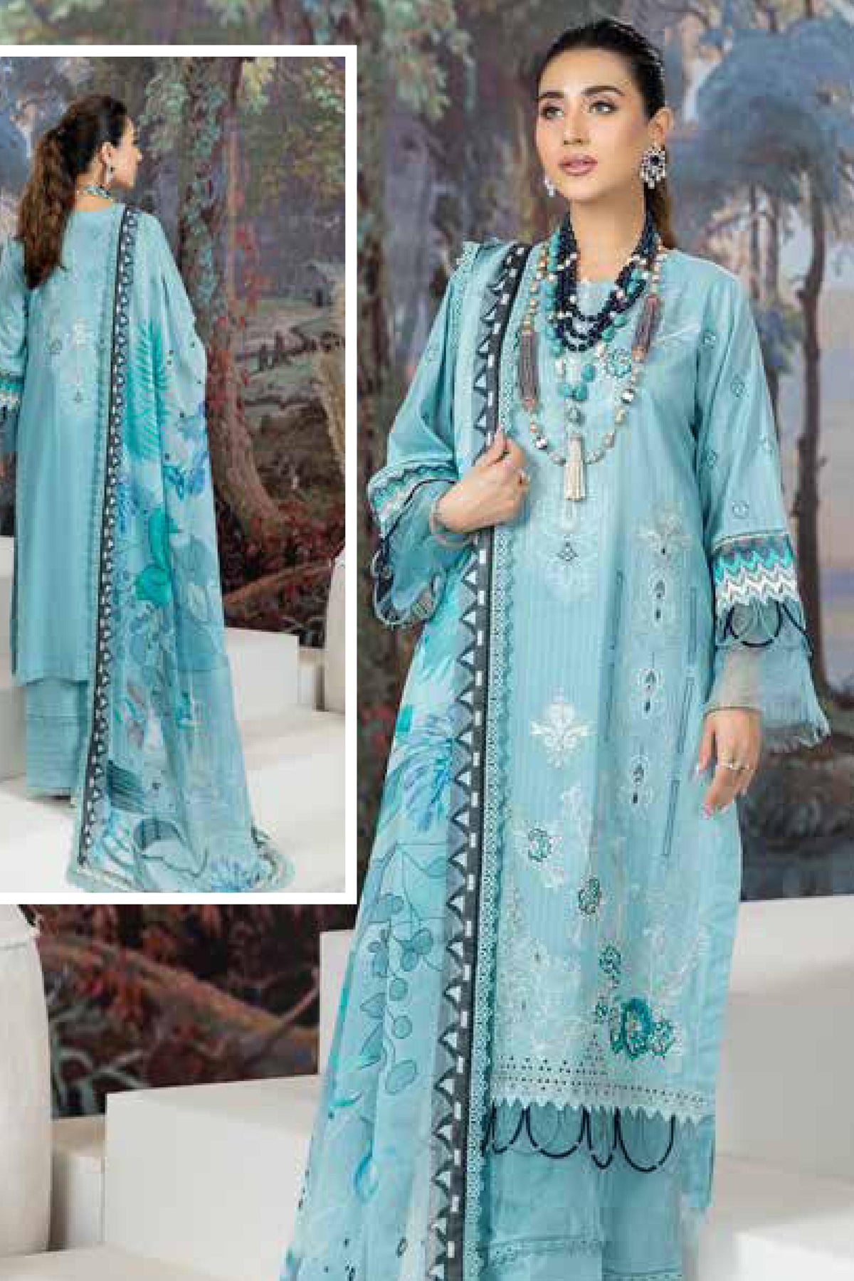 Sehar by Marjjan Unstitched 3 Piece Emb Lawn Collection'2022-MEL-12-A