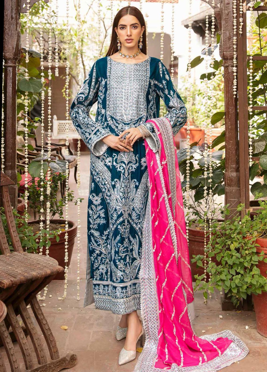 Husn-e-Ara by Maryam N Maria Unstitched 3 Piece Velvet Collection'2021-MFD-0061