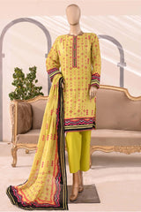 Mother Daughter by Suntex Fabrics Stitched 3 Piece Lawn Collection'2023-OS-2302-Yellow