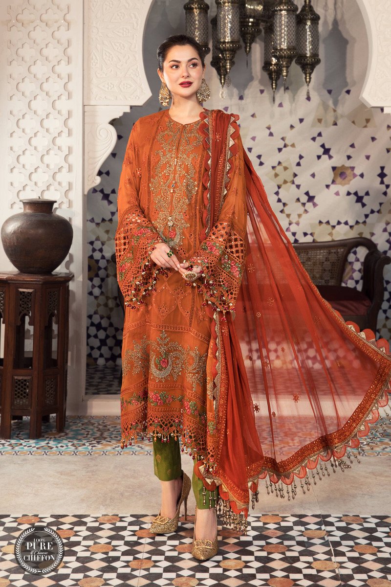 Maria B Unstitched 3 Piece Embroidered Chiffon Collection'2022-MPC-21-101