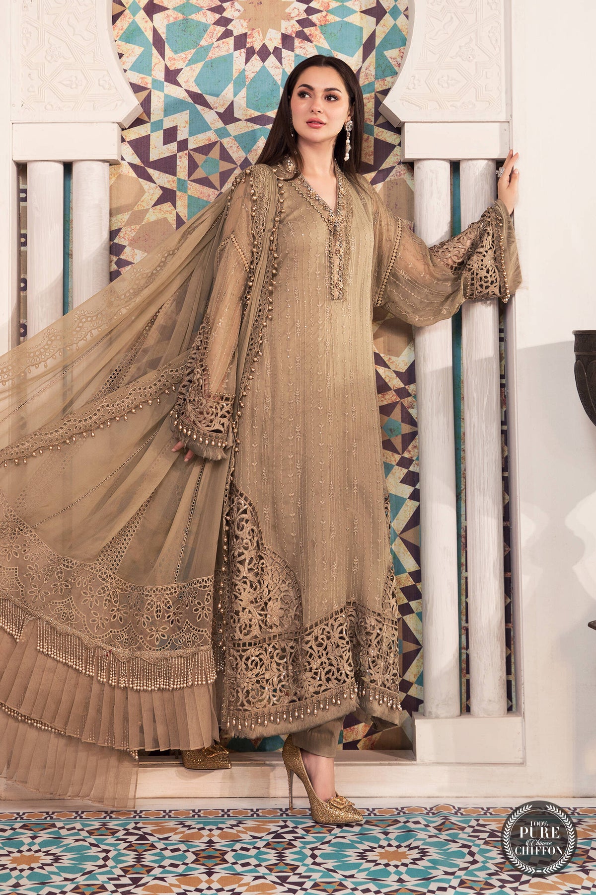 Maria B Unstitched 3 Piece Embroidered Chiffon Collection'2022-MPC-21-105