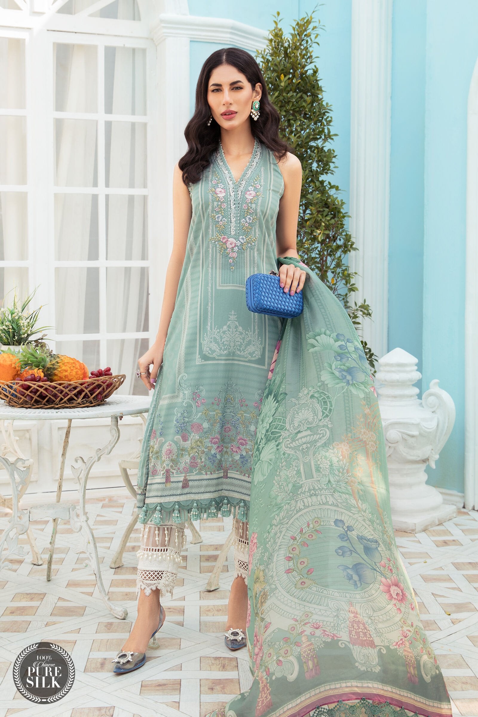 Maria b M Print Unstitched 3 Piece Lawn Collection'2022-MPT-1301-B