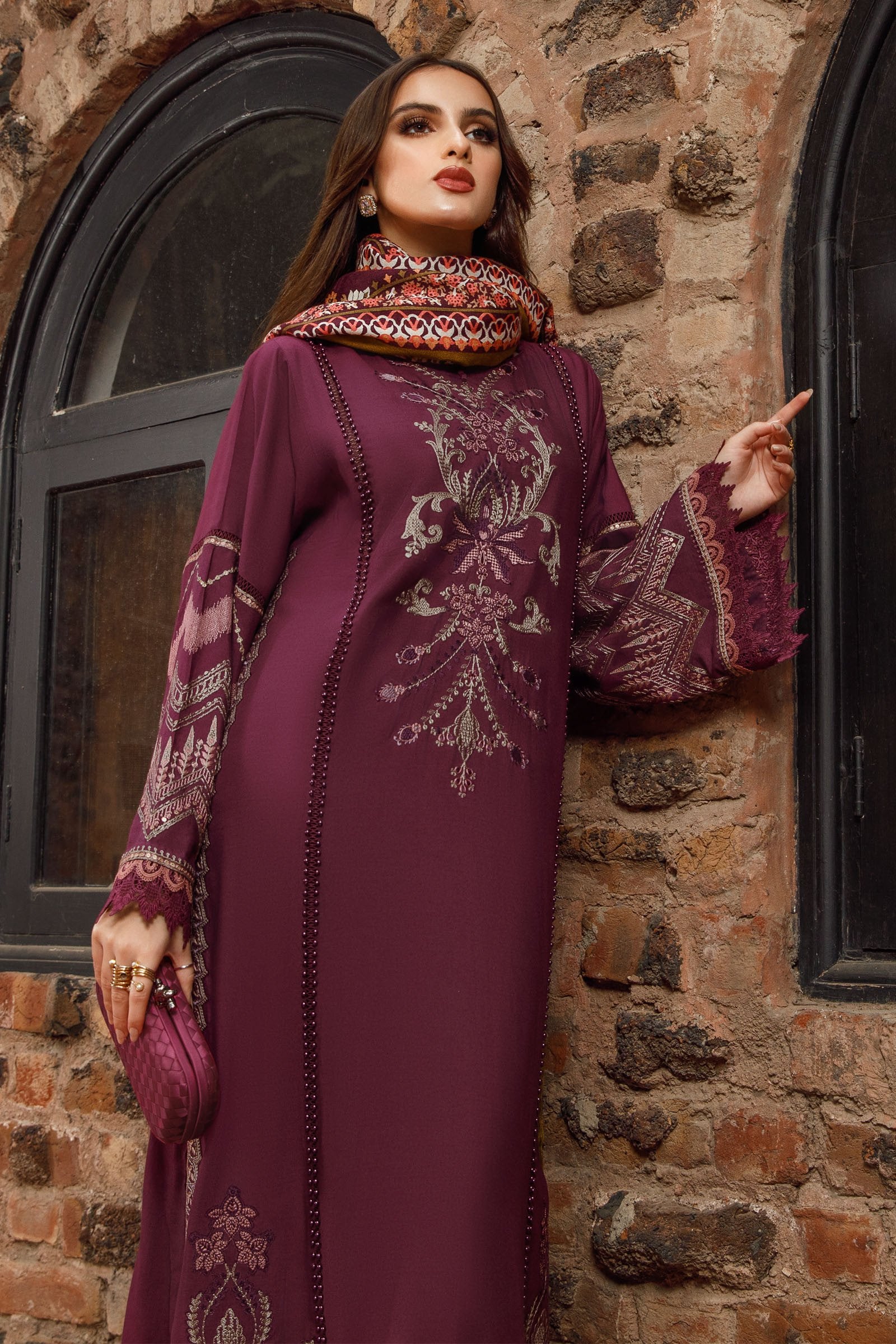 M Prints by Maria B Unstitched 3 Piece Winter Shawls Collection'2022-MPT-1607-B
