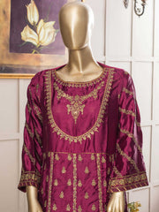 Bin Saeed Stitched Embroidered Silk Frock Collection'2021-MSS-4020-Purple
