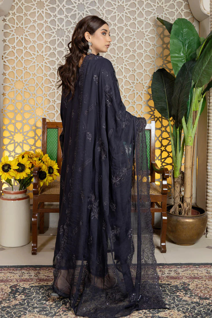 Marjjan by Zohaib Arts Unstitched 3 Piece Viscose Sequence Collection'2022-MV-250-Dark Blue