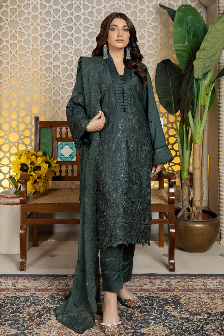 Marjjan by Zohaib Arts Unstitched 3 Piece Viscose Sequence Collection'2022-MV-250-Green