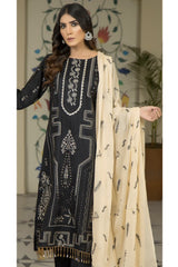 Marjjan Unstitched 3 Piece Embroidered Viscose Collection'2022-MV-258-Black