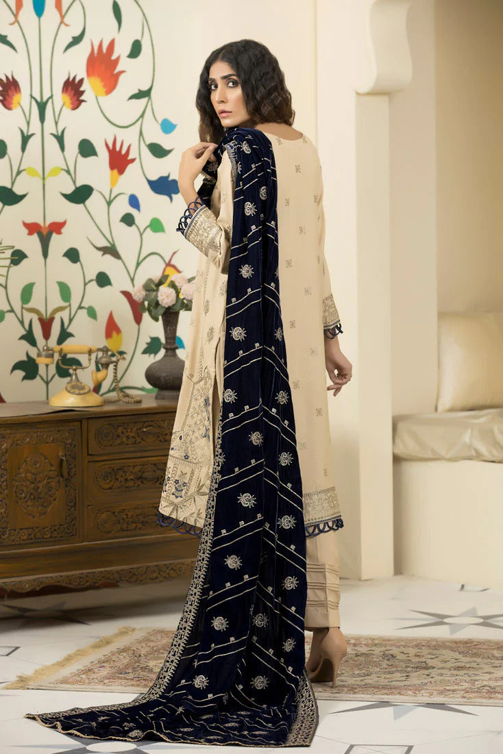 Marjjan by Zohaib Arts Unstitched 3 Piece Sequins Emb Shawl Collection'2022-MVD-16-Blue