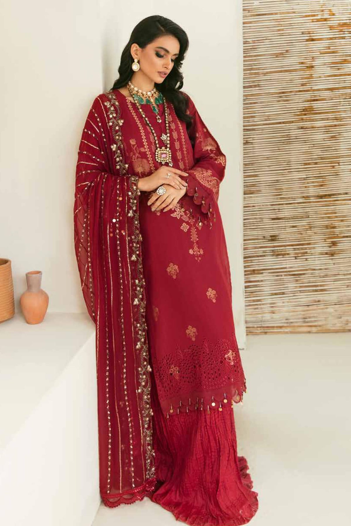 Maya by Nureh Unstitched 3 Piece Emb Cambric Jacquard Collection'2022-NJ-43