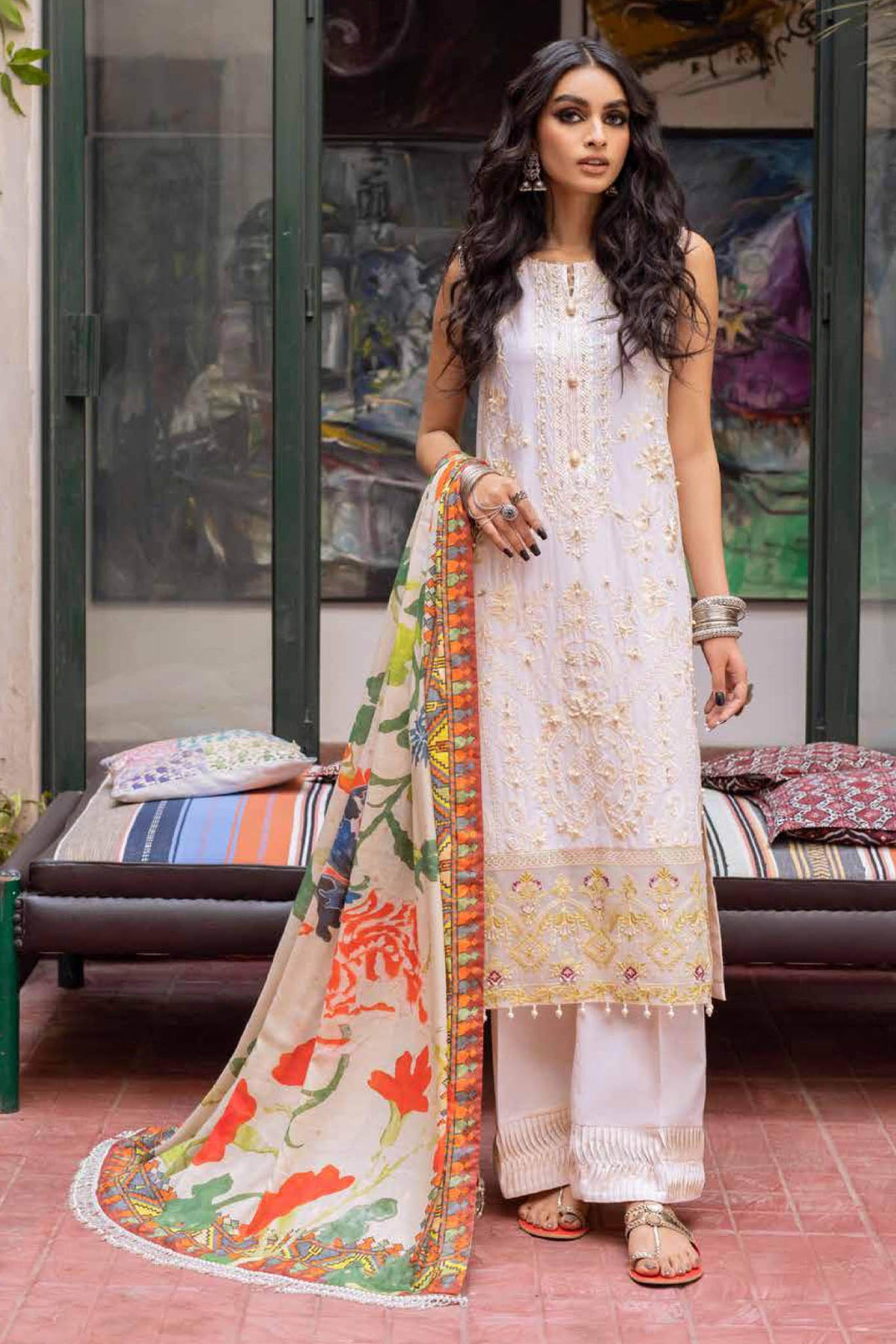 Maya by Nureh Unstitched 3 Piece Lawn Collection'2022-NS-37