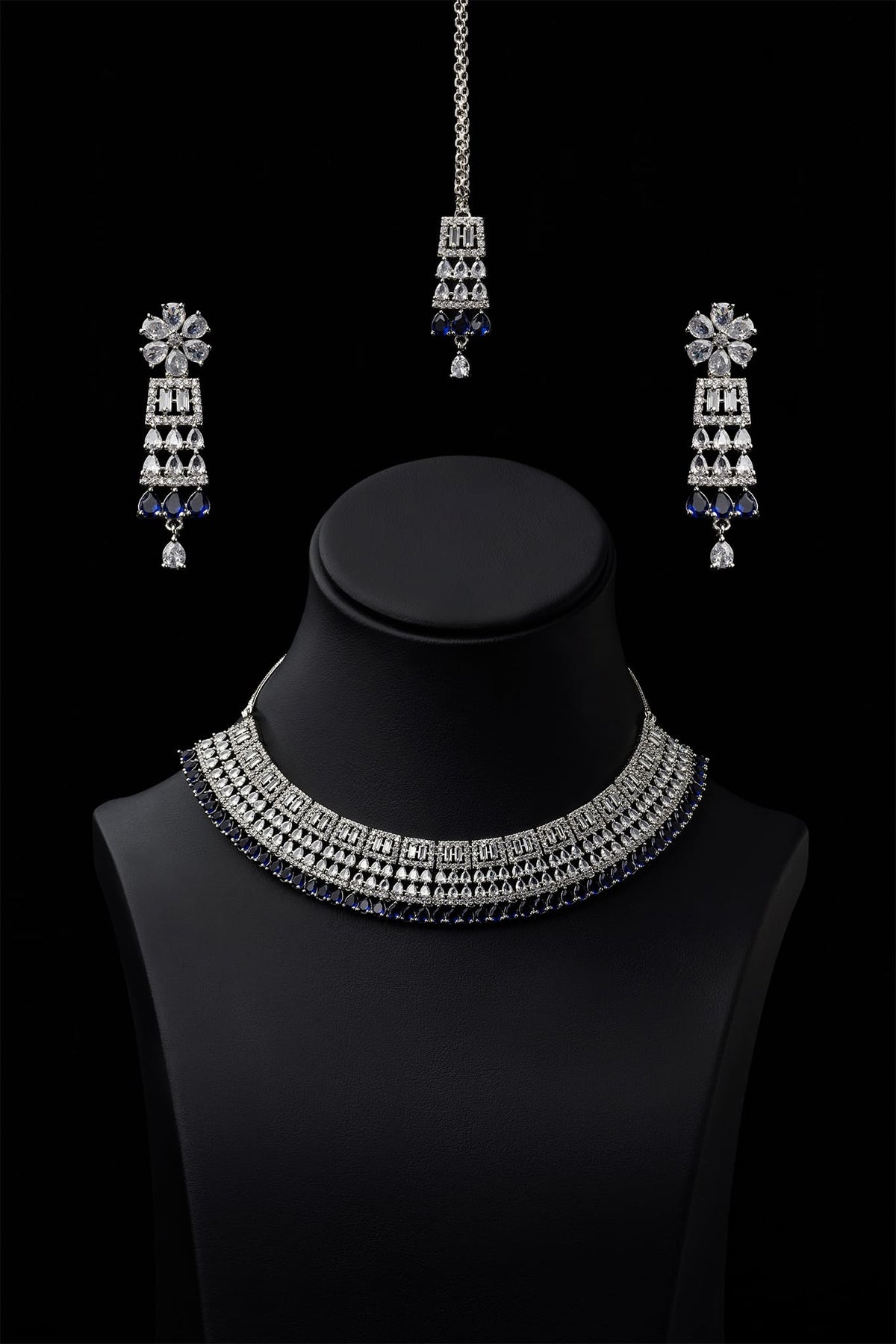 Zircons Necklace Sets Vol-02 by Somana G 2023-OLJ-019-Blue