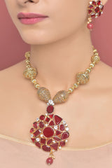 Egyptian Mala Set-OLJ-741-Golden And Ruby