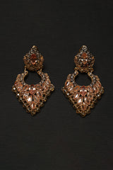 Earring Chand Bali OLJ-773-Golden And Champagne