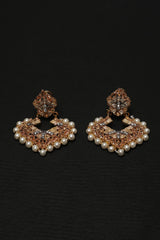 Earring Chand Bali OLJ-774-Golden And Champagne