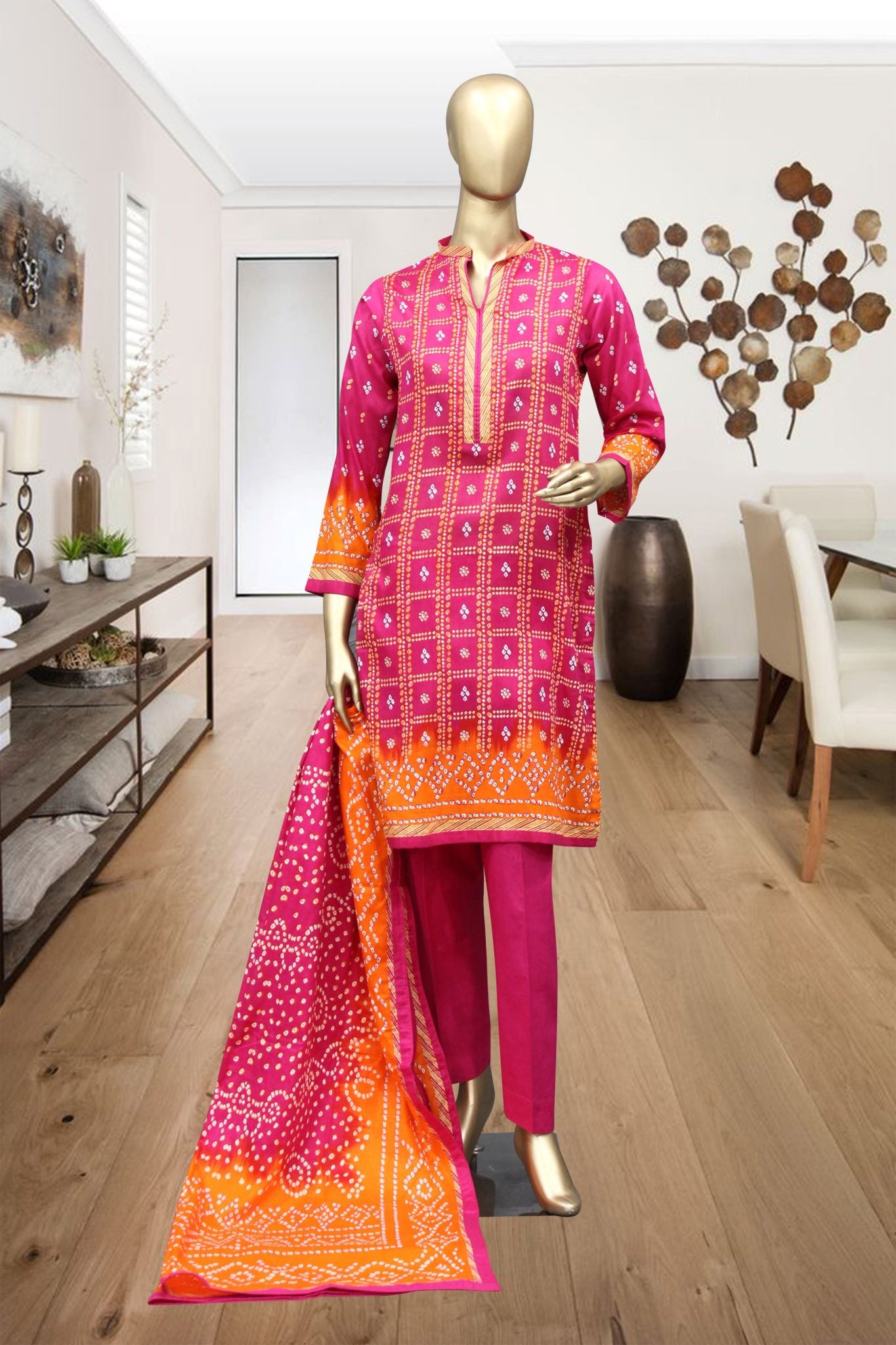 Shomi 3 piece Stitched Digital Printed Lawn Collection'2021-RBS-15-Pink