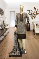 Shomi 3 piece Stitched Digital Printed Lawn Collection'2021-RBS-16-Brown