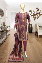 Shomi Infinty 3 Piece Stitched Printed Lawn Collection'2021-RWTL-04-Maroon