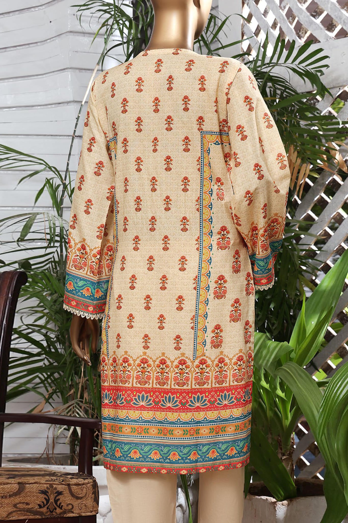 Bin Saeed Stitched Pret Embroidered Lawn Shirts Collection'2022-L-031-Skin