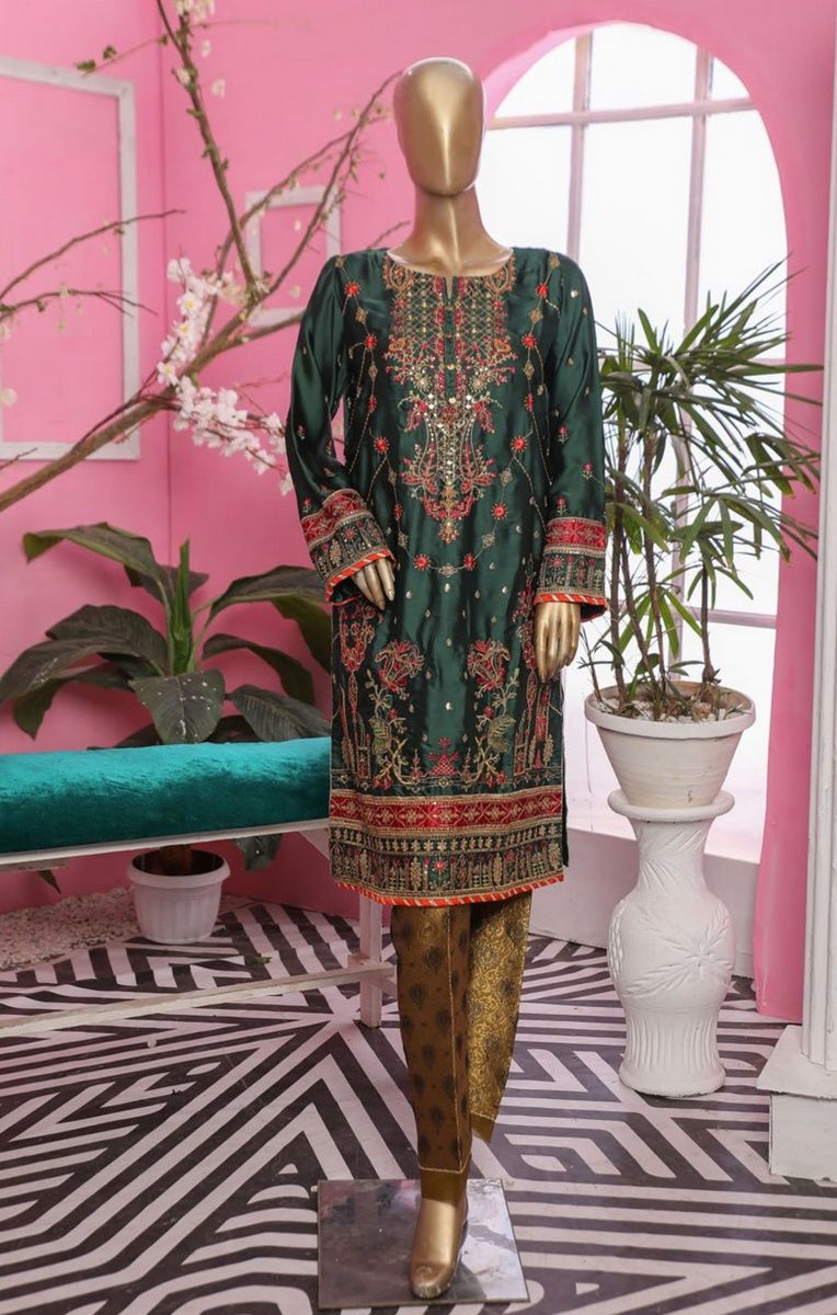 Sada Bahar Stitched Silk Pret Kurti Vol-02 Collection'2021-S-01-Green