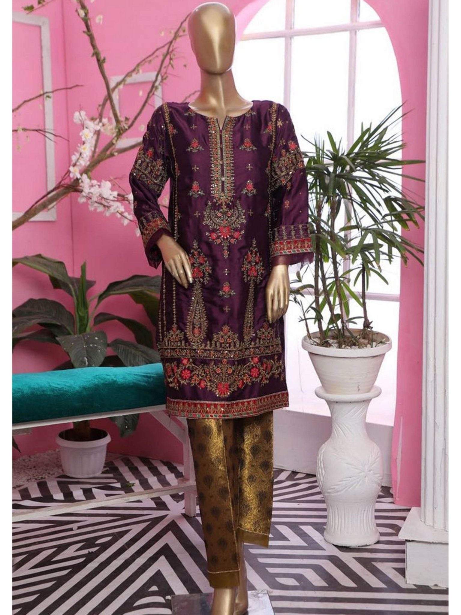Sada Bahar Stitched Silk Pret Kurti Vol-02 Collection'2021-S-02-Purple