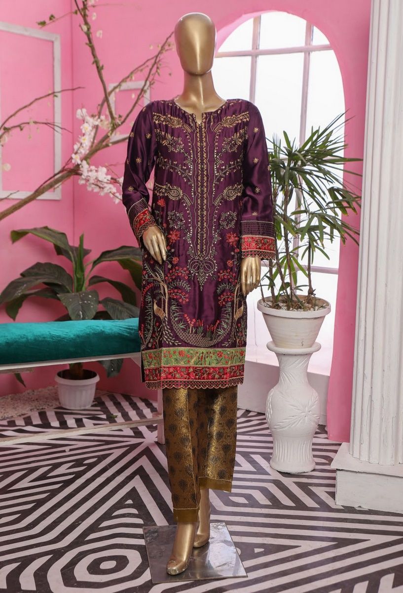 Sada Bahar Stitched Silk Pret Kurti Vol-02 Collection'2021-S-03-Purple