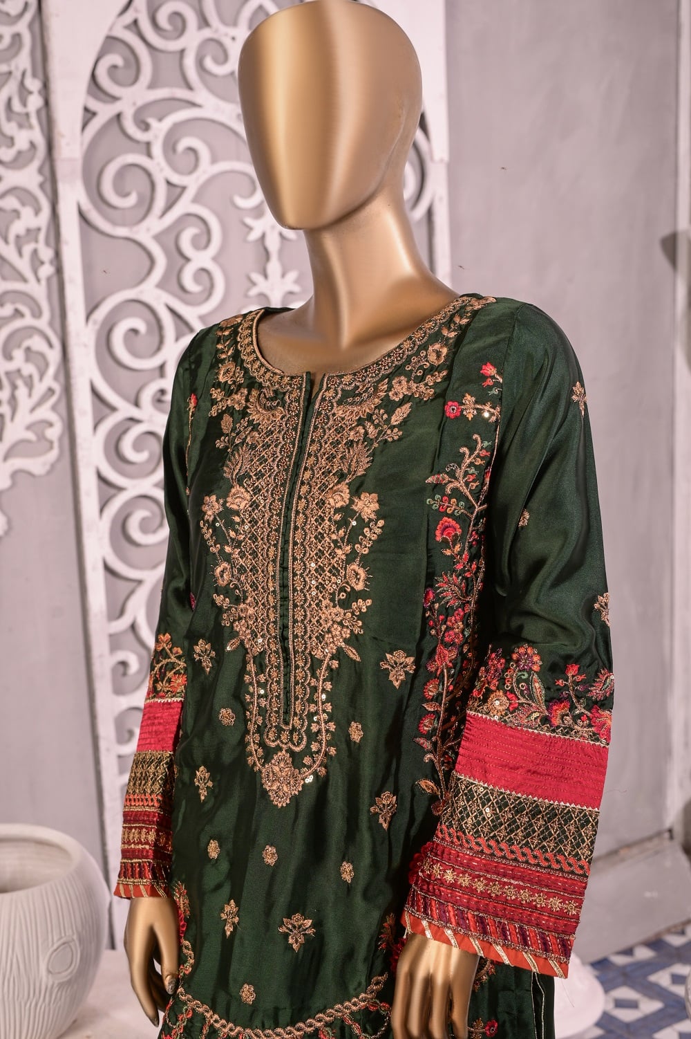 Sada Bahar Stitched Emb Silk Tunic Festive Kurti Vol-10 Collection'2022-S-05-Green